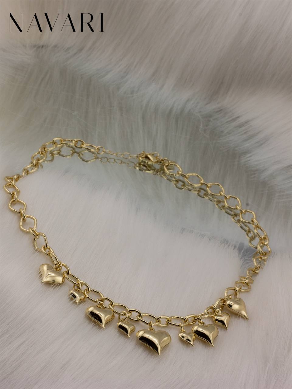 Stainless Steel Necklace 'Hearts'