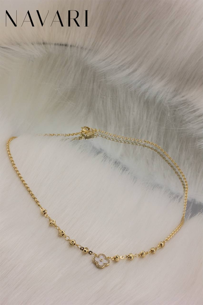 Stainless Steel Necklace 'Lucky Clover'