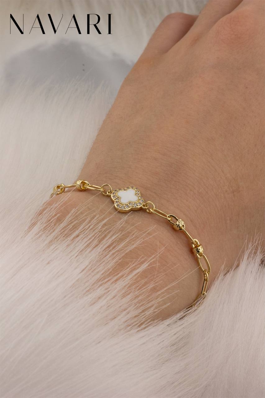 "Romantic Cloverleaf" Stainless Steel Bracelet