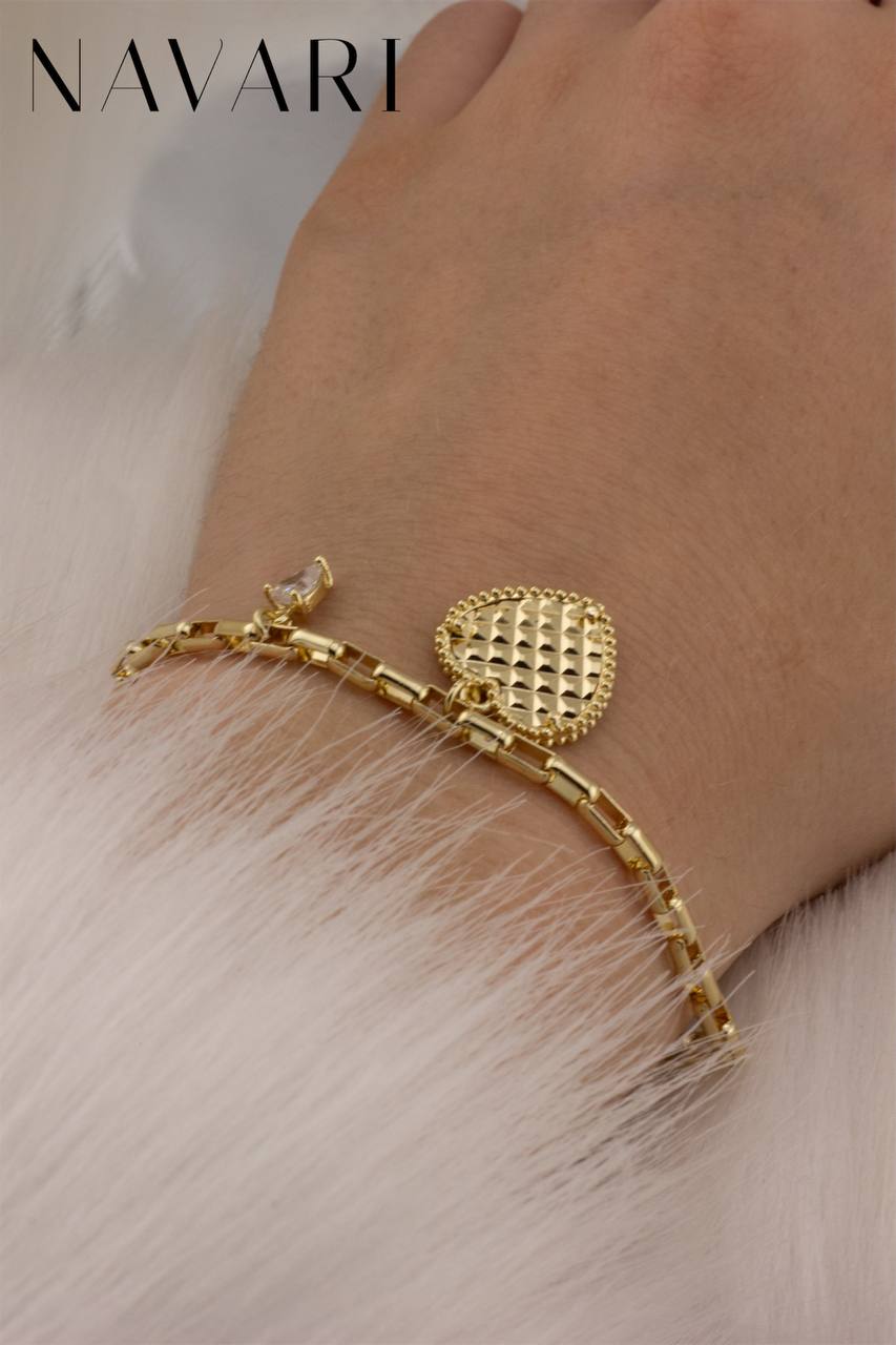 "Shining Heart" Stainless Steel Bracelet