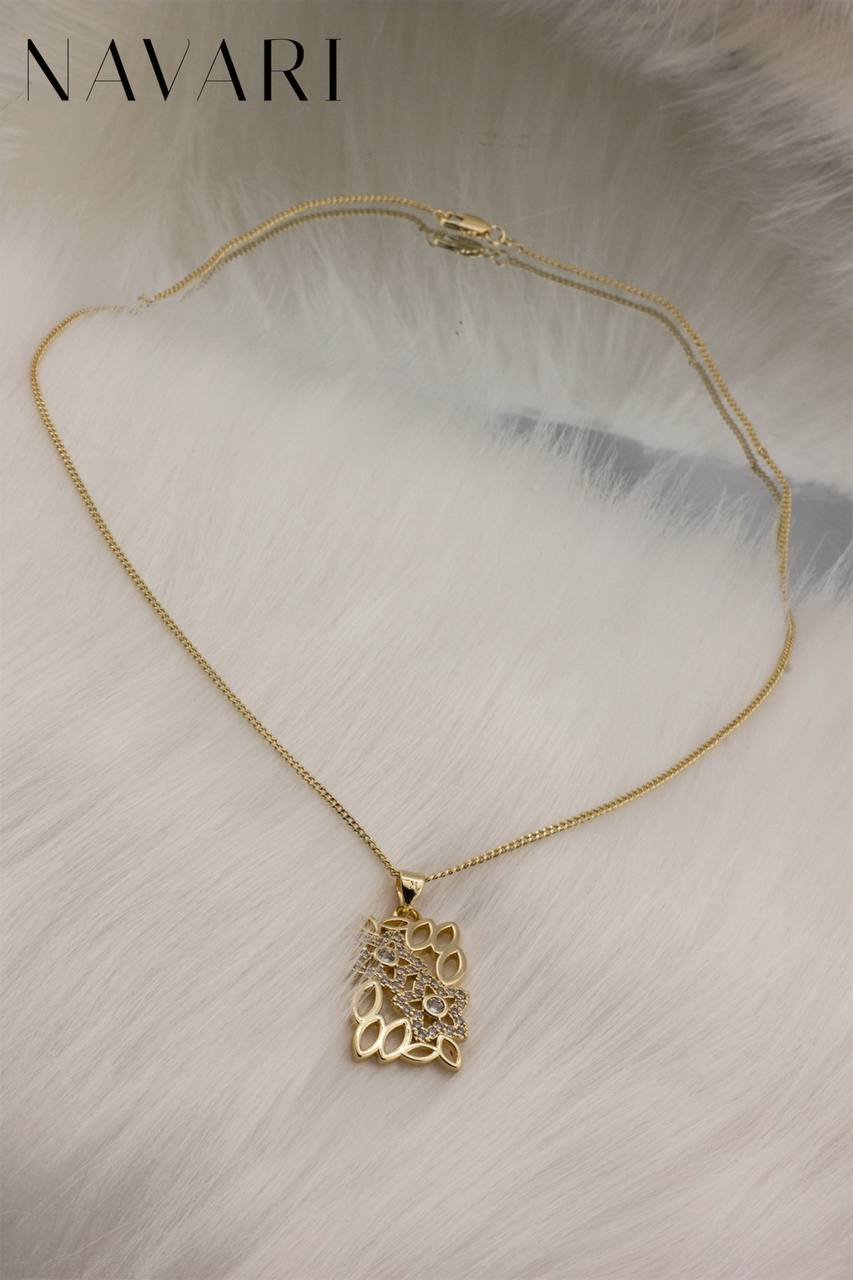 Stainless Steel Necklace 'Floral'