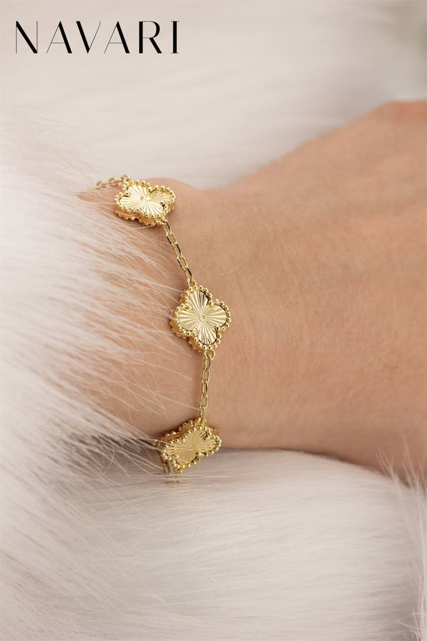 "Four-Leaf Clover" Stainless Steel Bracelet