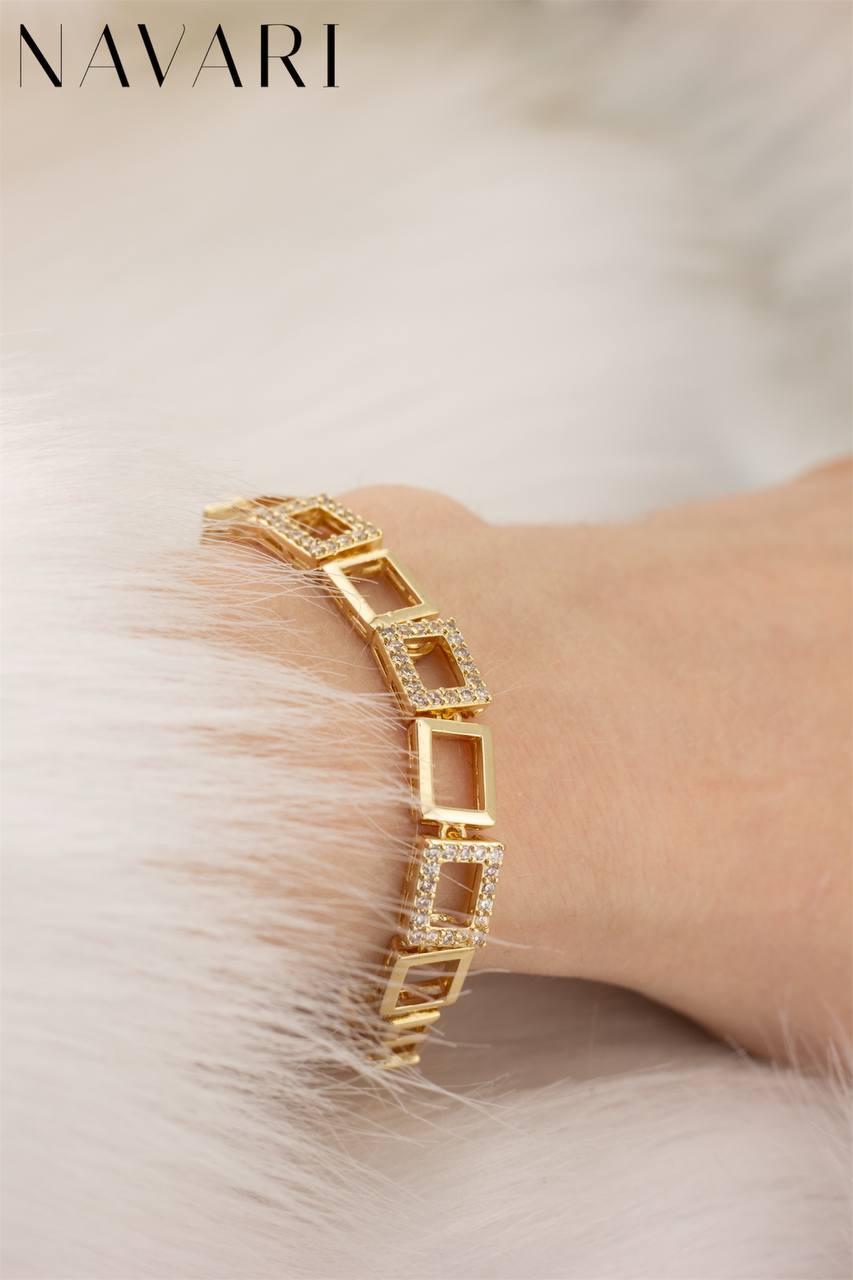 "Zirconia Sparkle" Stainless Steel Bracelet