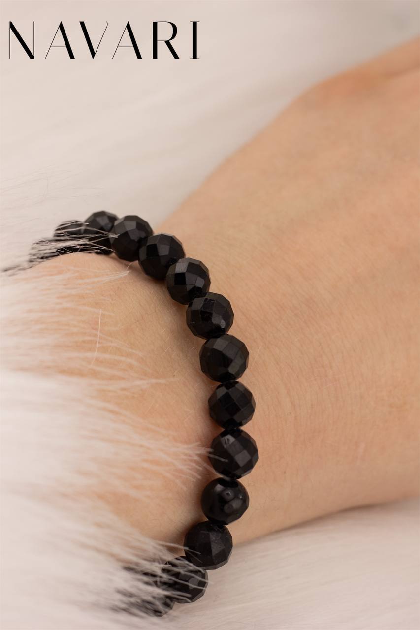 "Shielding Strength" 8.5mm Black Tourmaline Bracelet