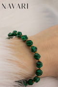 "Green Balance" 8mm Malachite & Hematite Bracelet