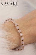 "Romantic Harmony" 6mm Rose Quartz & Hematite Bracelet
