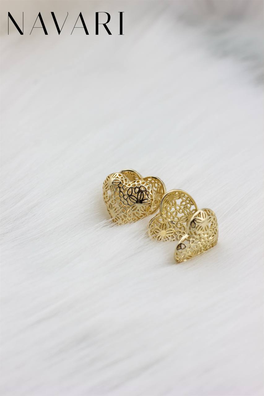 "Lace Heart" Stainless Steel Earrings