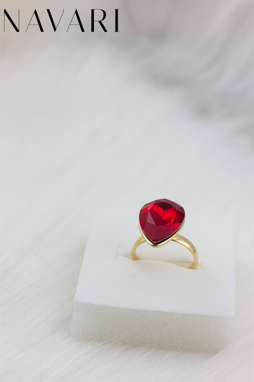 Stainless Steel Ring 'Colorful Stone'