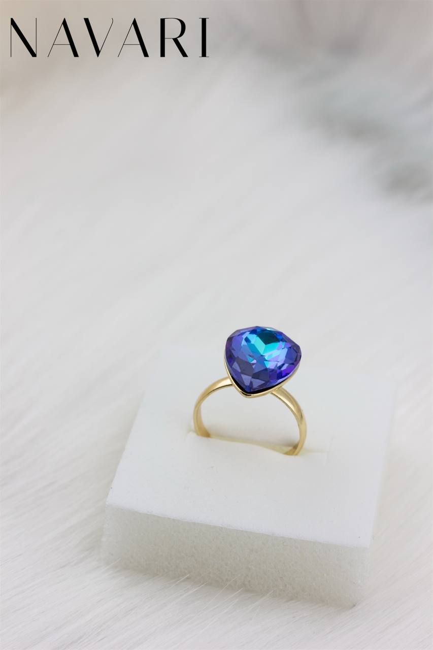 Stainless Steel Ring 'Colorful Stone'