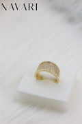 Adjustable Stainless Steel Ring with Zirconia 'Subtle Glow'