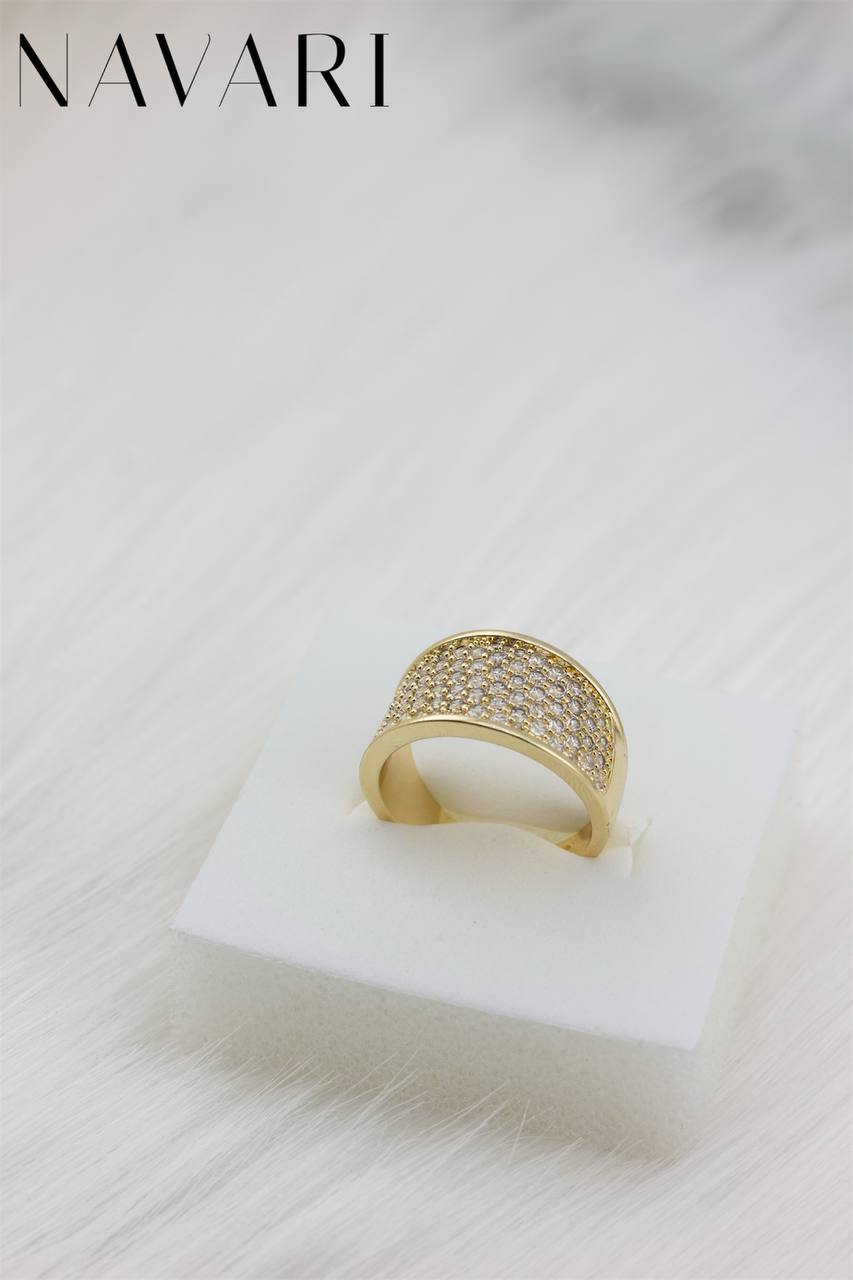 Adjustable Stainless Steel Ring with Zirconia 'Subtle Glow'