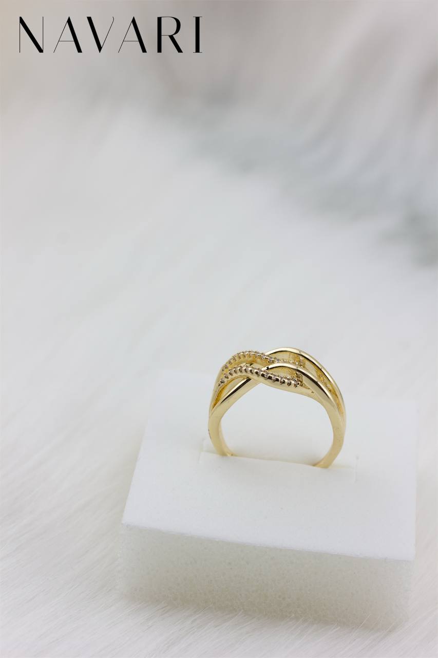 "Stainless Steel Ring 'Crystal Glow' with Zircon