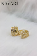 "Lace Glow" Stainless Steel Earrings with Cubic Zirconia