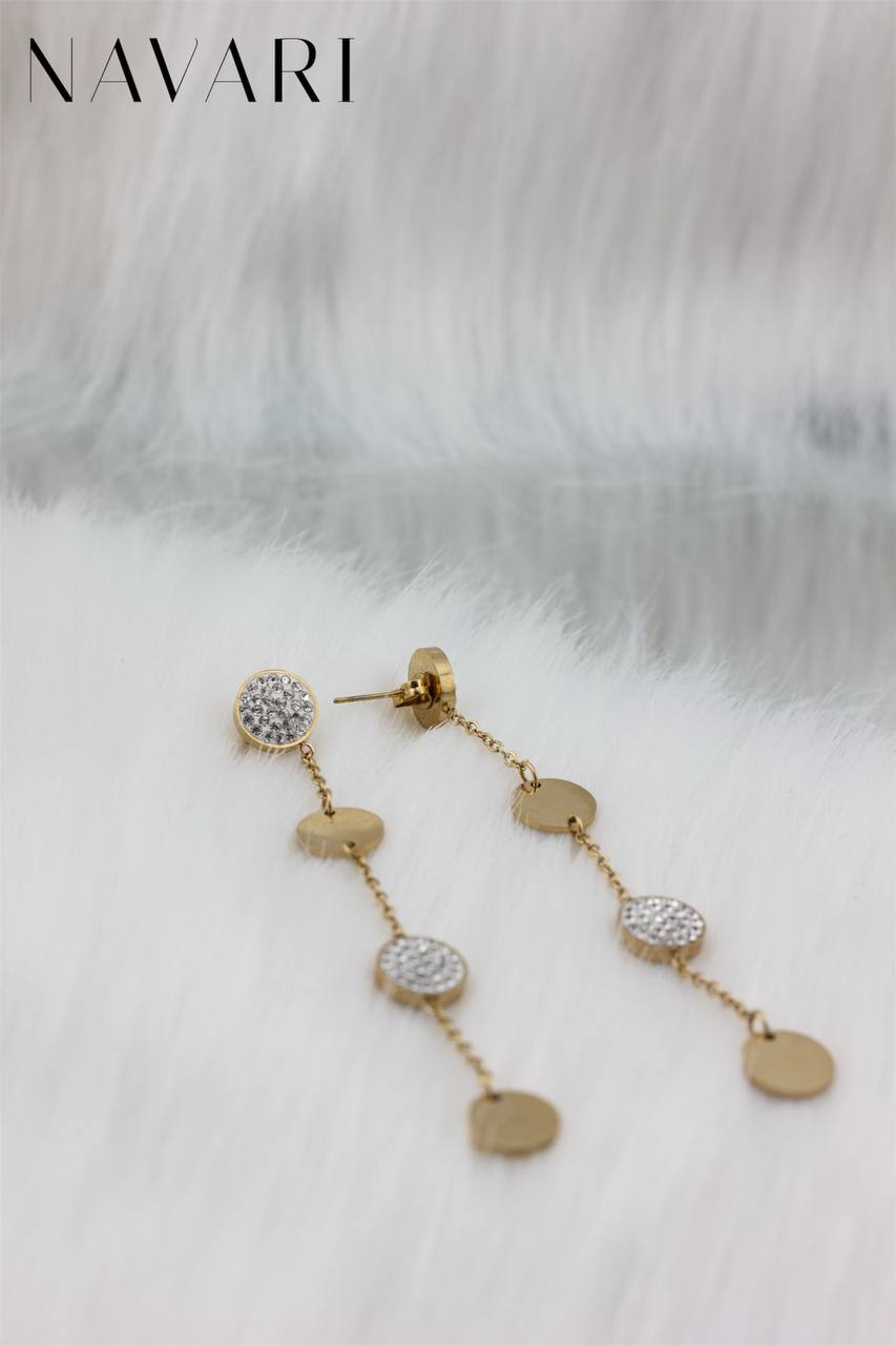 Elegant Long Earrings in Stainless Steel