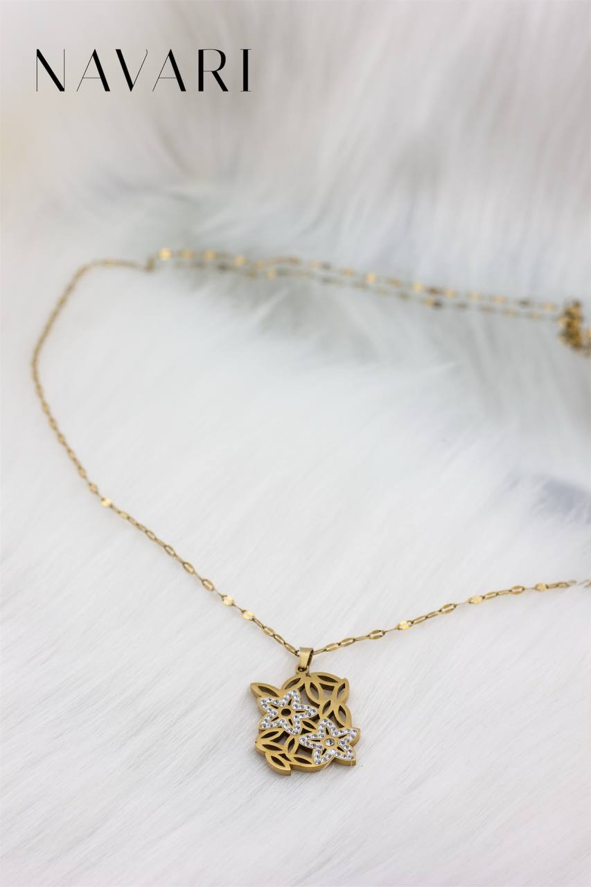 "Floral Aura" Stainless Steel Necklace