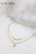 "Surgical Steel 'Luna' Necklace with Pearls