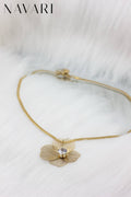 Stainless Steel 'Flower of Light' Necklace with Zircon