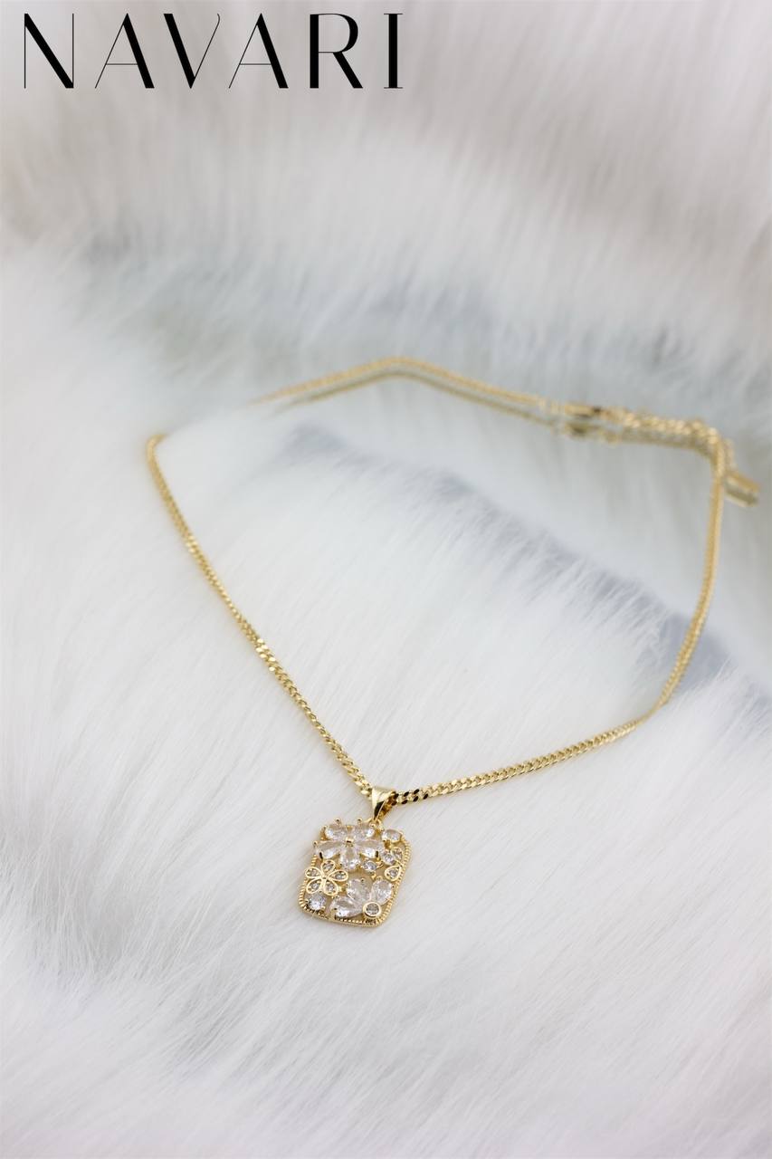 Stainless Steel Necklace 'Floral Mist'