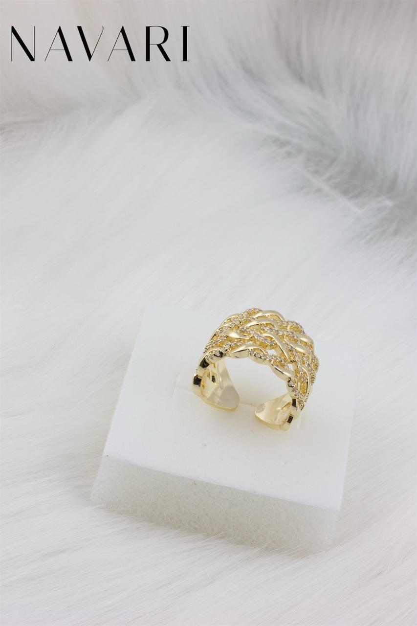 Stainless Steel Ring 'Rosy Glow'