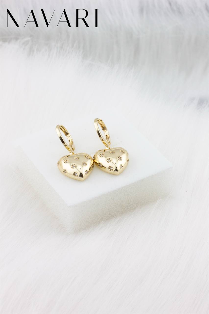 "Golden Heart" Stainless Steel Earrings