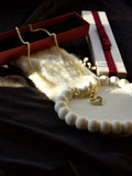 Surgical Steel Necklace "Romantic Heart" with Pearls